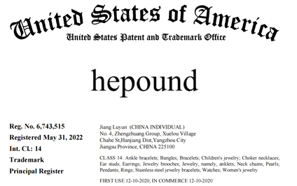 US Trademark Certificate