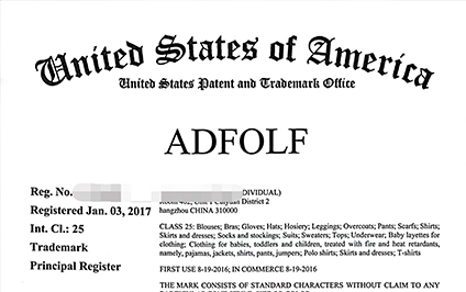 US Trademark Certificate